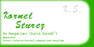 kornel sturcz business card